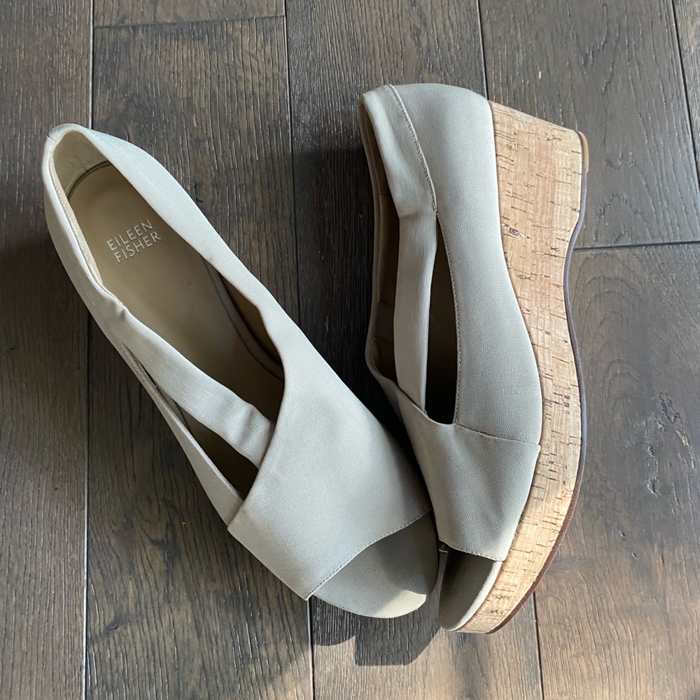Eileen Fisher Cut out Wedges, Size 10,  Worn once to special event, Size 10